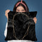 Black Leaves Gold Geometric Throw Pillow By Andrea Haase