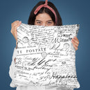 Black White Handwriting Throw Pillow By Andrea Haase