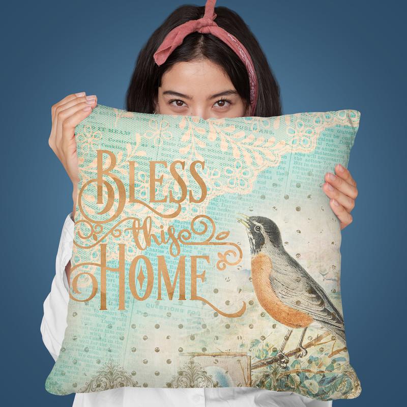 Bless This Home Throw Pillow By Andrea Haase
