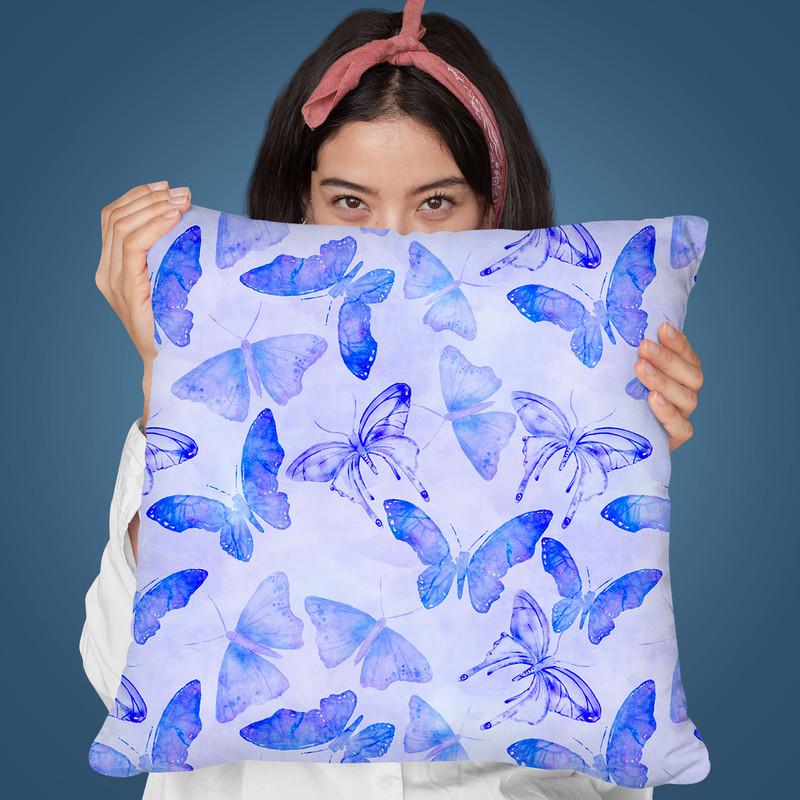 Blue Butterflies Throw Pillow By Andrea Haase