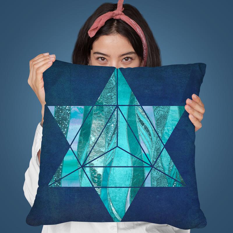 Blue Glamour I Throw Pillow By Andrea Haase