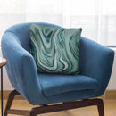 Blue Green Marble Throw Pillow By Andrea Haase