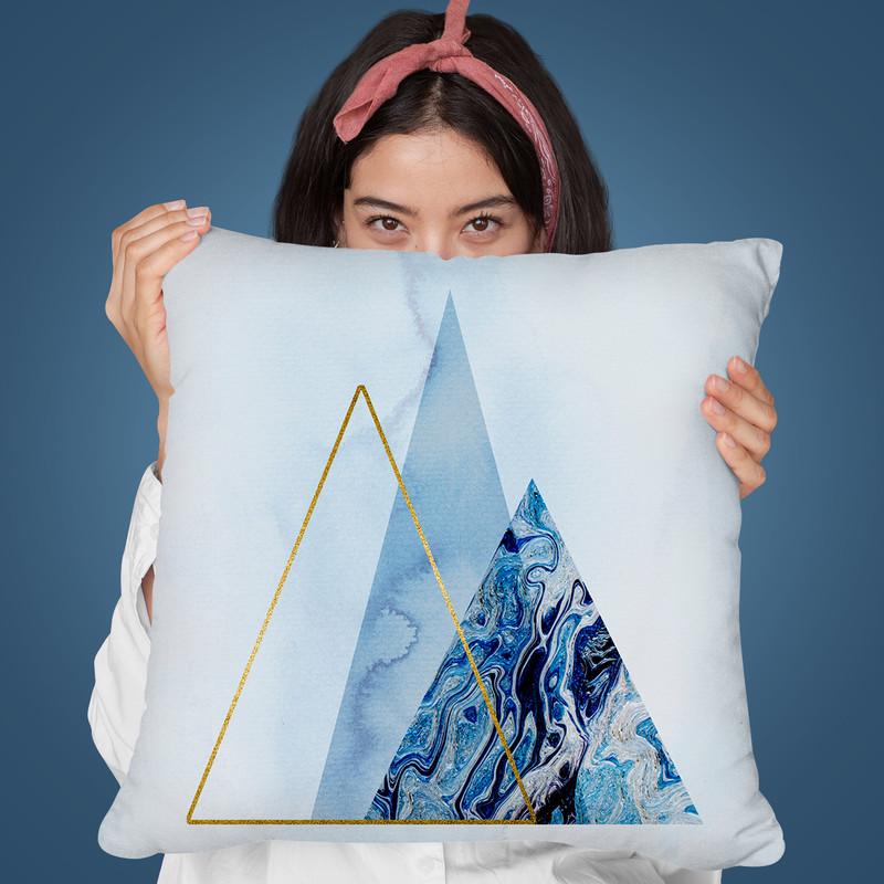 Blue Icebergs Base Big Throw Pillow By Andrea Haase