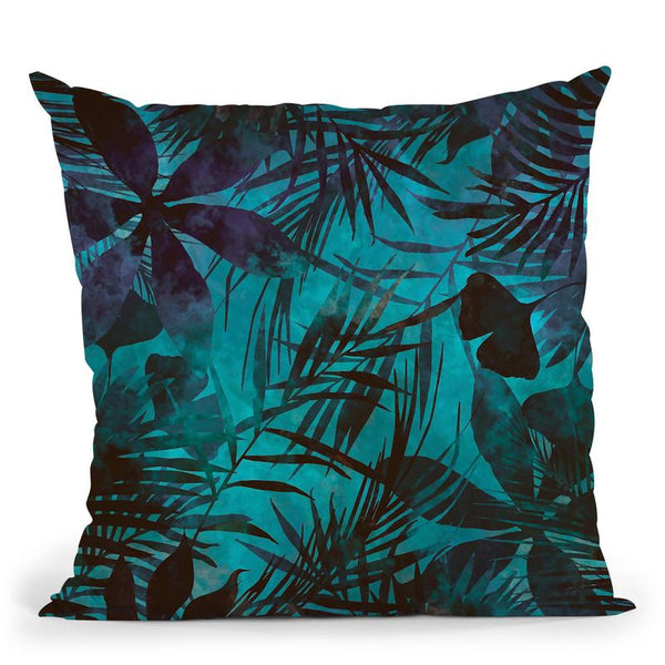 Blue Jungle Throw Pillow By Andrea Haase