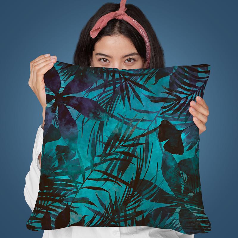 Blue Jungle Throw Pillow By Andrea Haase