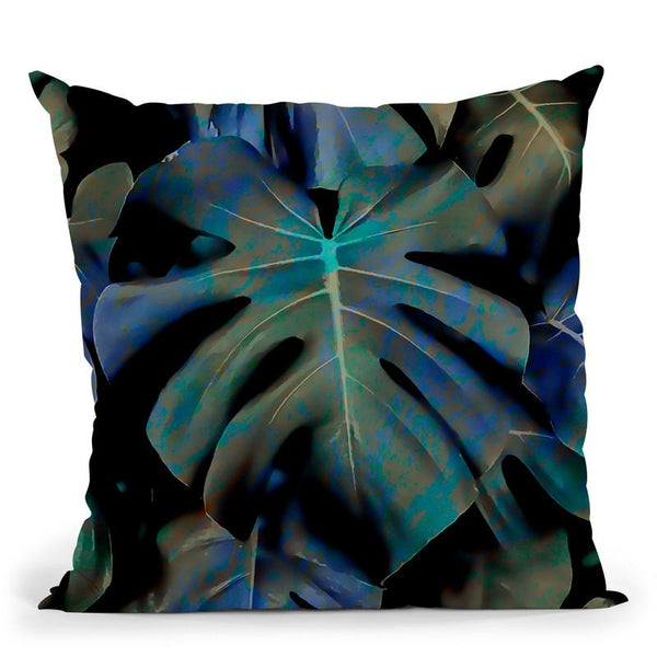 Blue Leaves Throw Pillow By Andrea Haase