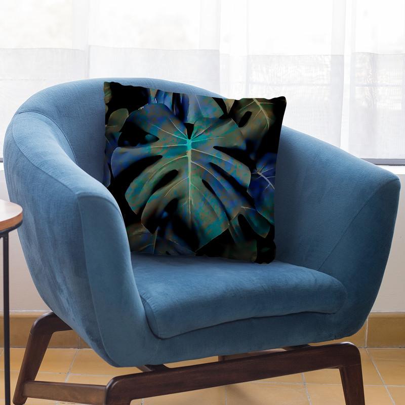 Blue Leaves Throw Pillow By Andrea Haase