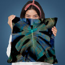 Blue Leaves Throw Pillow By Andrea Haase
