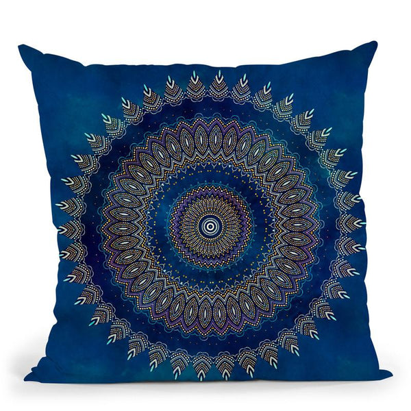 Blue Mandala I Throw Pillow By Andrea Haase