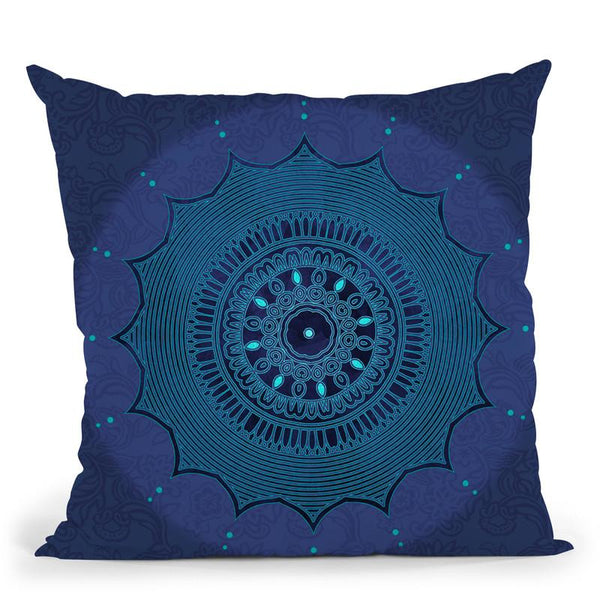 Blue Mandala Throw Pillow By Andrea Haase