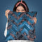 Blue Rose Gold Chevron Throw Pillow By Andrea Haase