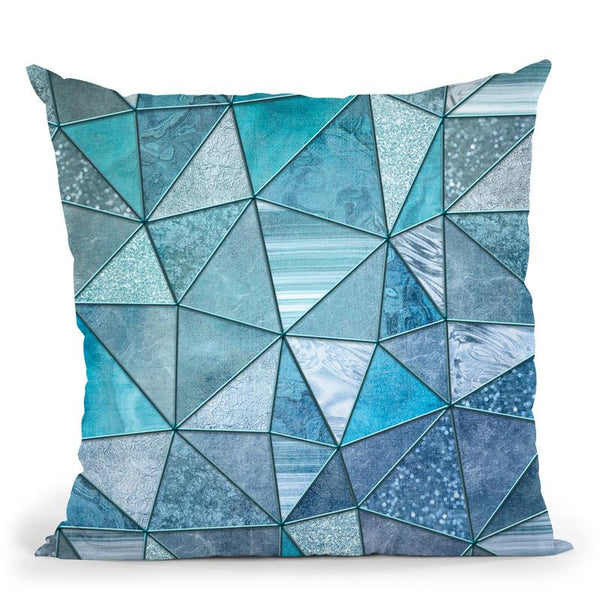 Blue Stained Glass Triangle Throw Pillow By Andrea Haase