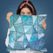 Blue Stained Glass Triangle Throw Pillow By Andrea Haase