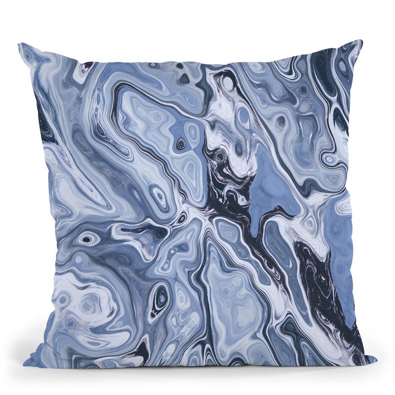 Blue Swirl Throw Pillow By Andrea Haase