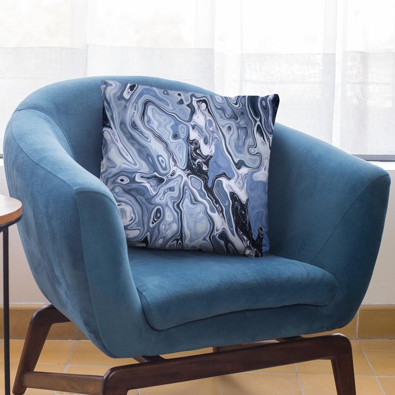Blue Swirl Throw Pillow By Andrea Haase