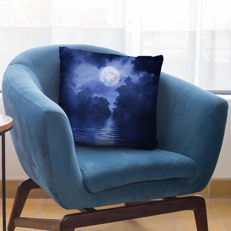 Blue Water Moon Throw Pillow By Andrea Haase