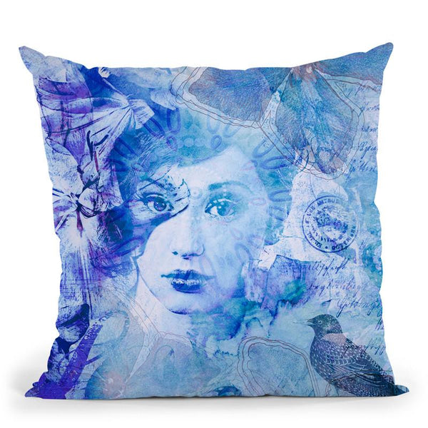 Blue Woman Throw Pillow By Andrea Haase