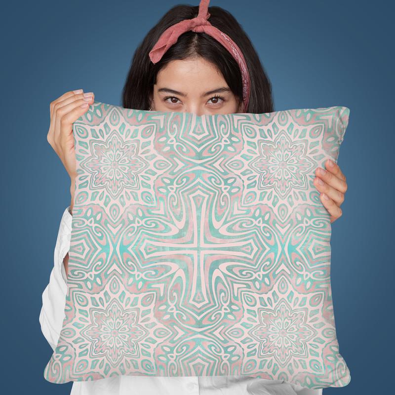 Blue Yellow Oriental Throw Pillow By Andrea Haase