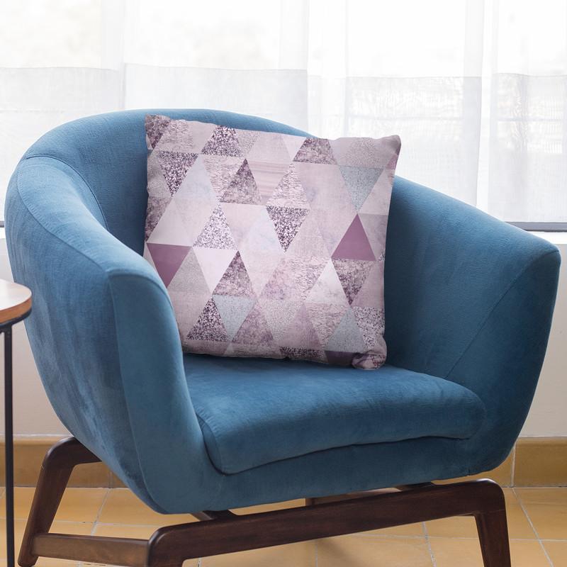 Blush Triangles Throw Pillow By Andrea Haase