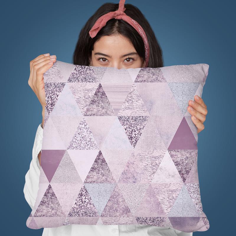 Blush Triangles Throw Pillow By Andrea Haase