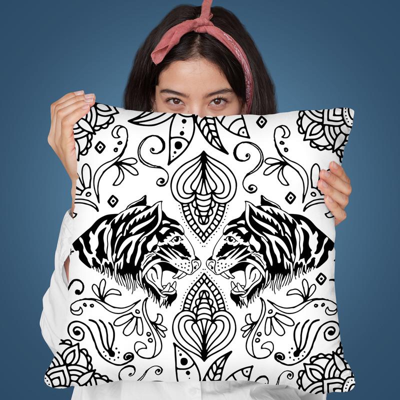 Boho Tiger I Throw Pillow By Andrea Haase