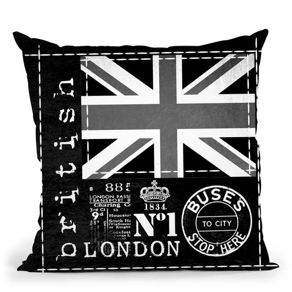 Britain Black And White Throw Pillow By Andrea Haase