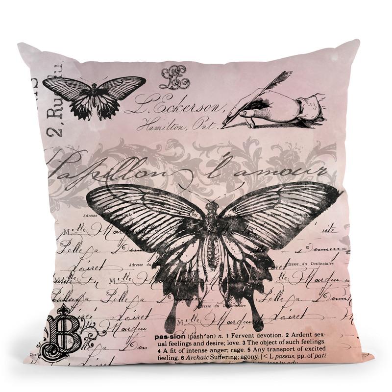 Butterfly And Paris I Throw Pillow By Andrea Haase