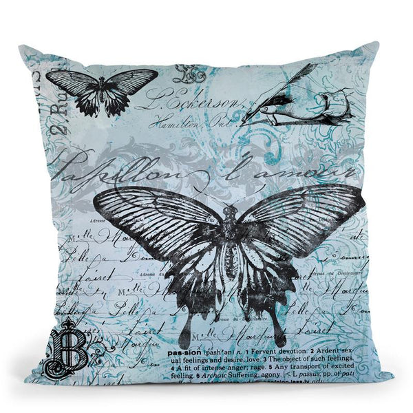 Butterfly And Paris Throw Pillow By Andrea Haase