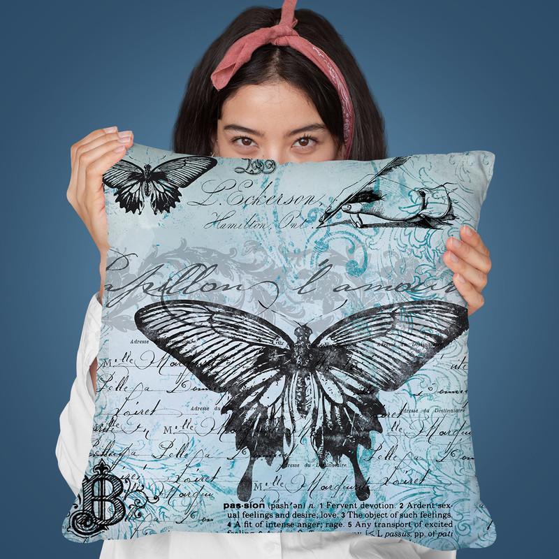 Butterfly And Paris Throw Pillow By Andrea Haase