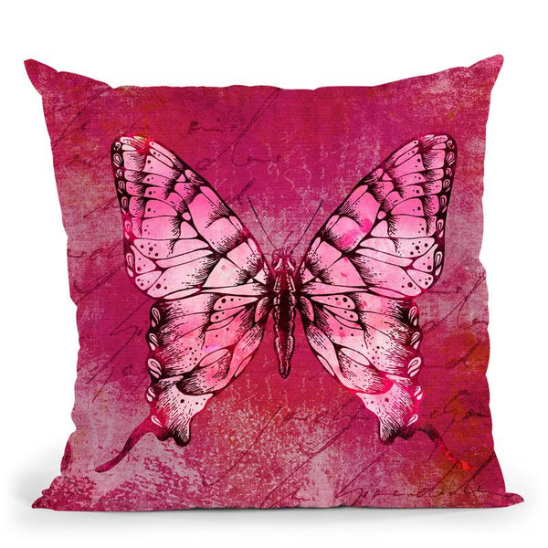 Butterfly Pink Throw Pillow By Andrea Haase