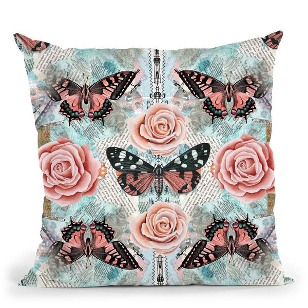 Butterfly Rose Throw Pillow By Andrea Haase