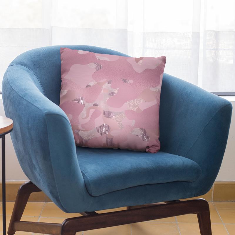 Camouflage Soft Pink Throw Pillow By Andrea Haase