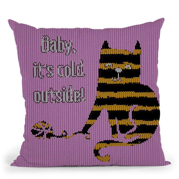 Cat Cold Throw Pillow By Andrea Haase
