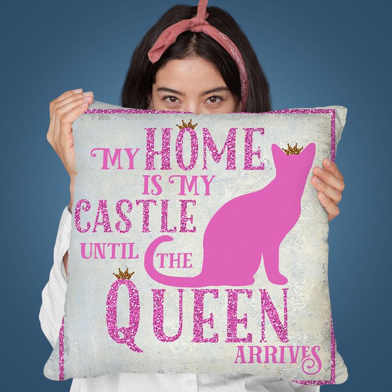 Cat Queen Throw Pillow By Andrea Haase