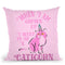 Caticorn Rosa Throw Pillow By Andrea Haase
