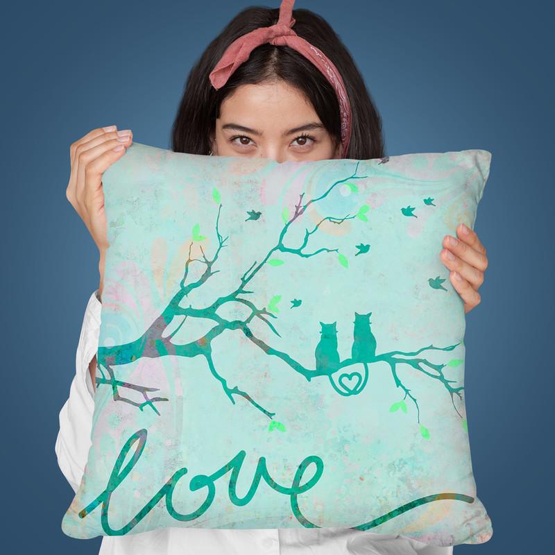 Cats On A Tree Throw Pillow By Andrea Haase