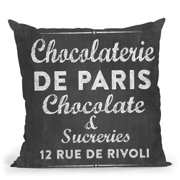 Chalkboard Chocolaterie Square Throw Pillow By Andrea Haase