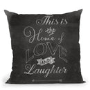 Chalkboard Home Laughter Throw Pillow By Andrea Haase