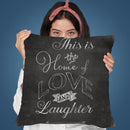 Chalkboard Home Laughter Throw Pillow By Andrea Haase