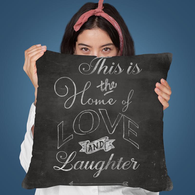 Chalkboard Home Laughter Throw Pillow By Andrea Haase
