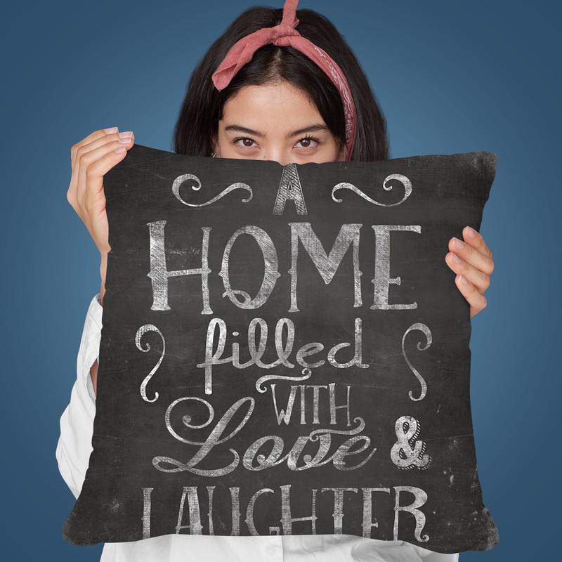 Chalkboard Home Throw Pillow By Andrea Haase