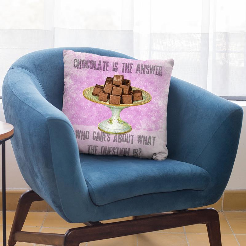 Chocolate Question Quote Throw Pillow By Andrea Haase