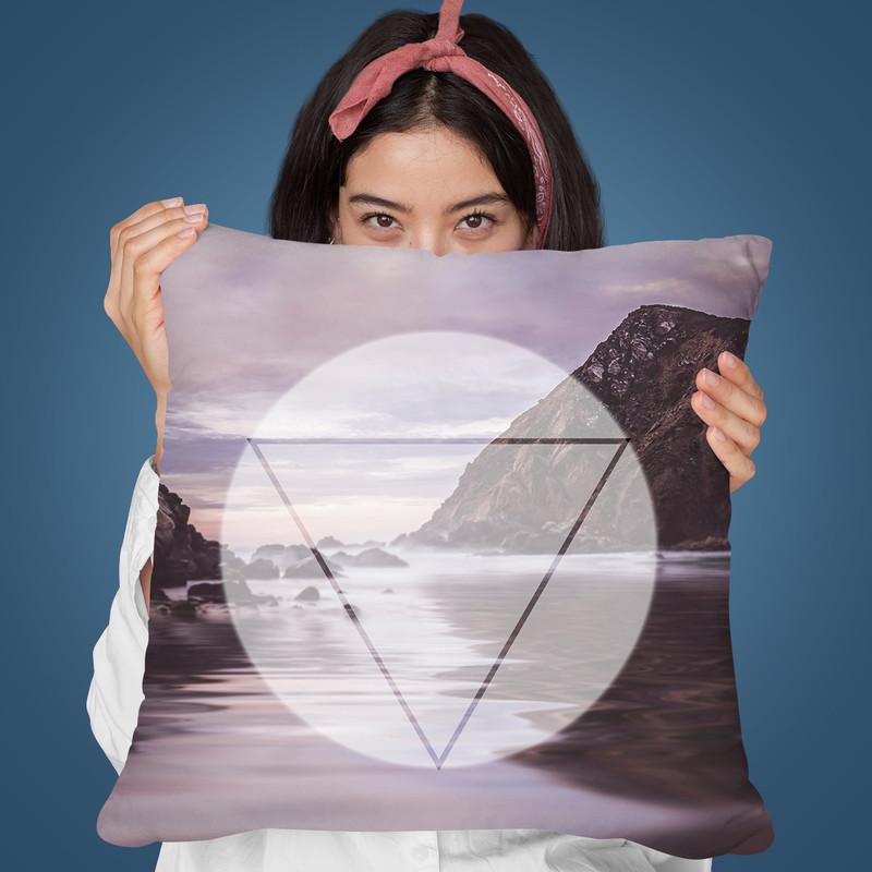 Cliff Water Circle Throw Pillow By Andrea Haase