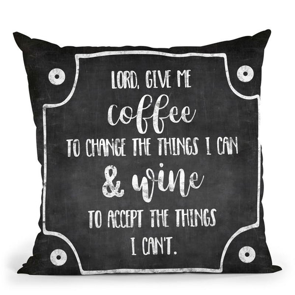 Coffe And Wine Chalk Throw Pillow By Andrea Haase