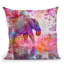 Color Bomb Elephant Throw Pillow By Andrea Haase