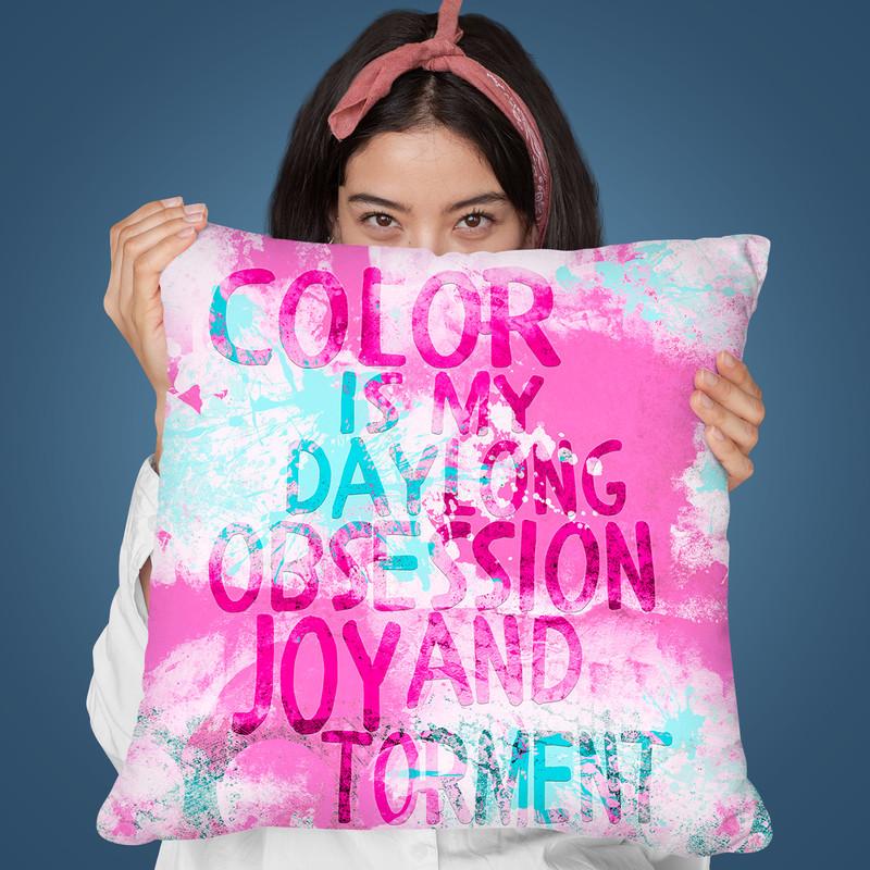 Color Obsession Throw Pillow By Andrea Haase