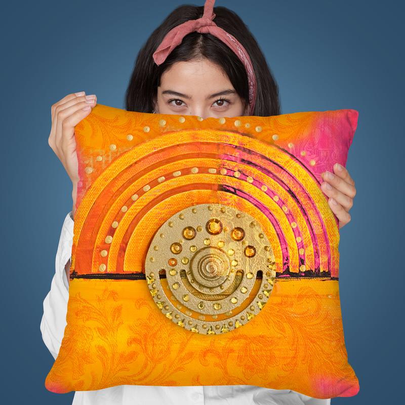 Colorful Sunrise Throw Pillow By Andrea Haase