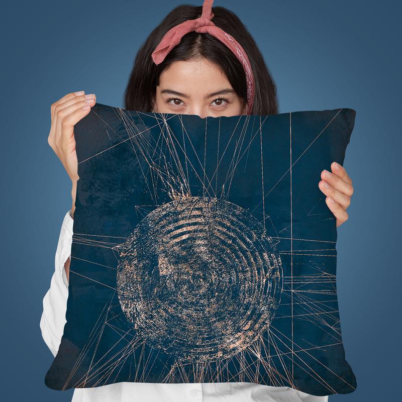 Copper Blue I Throw Pillow By Andrea Haase