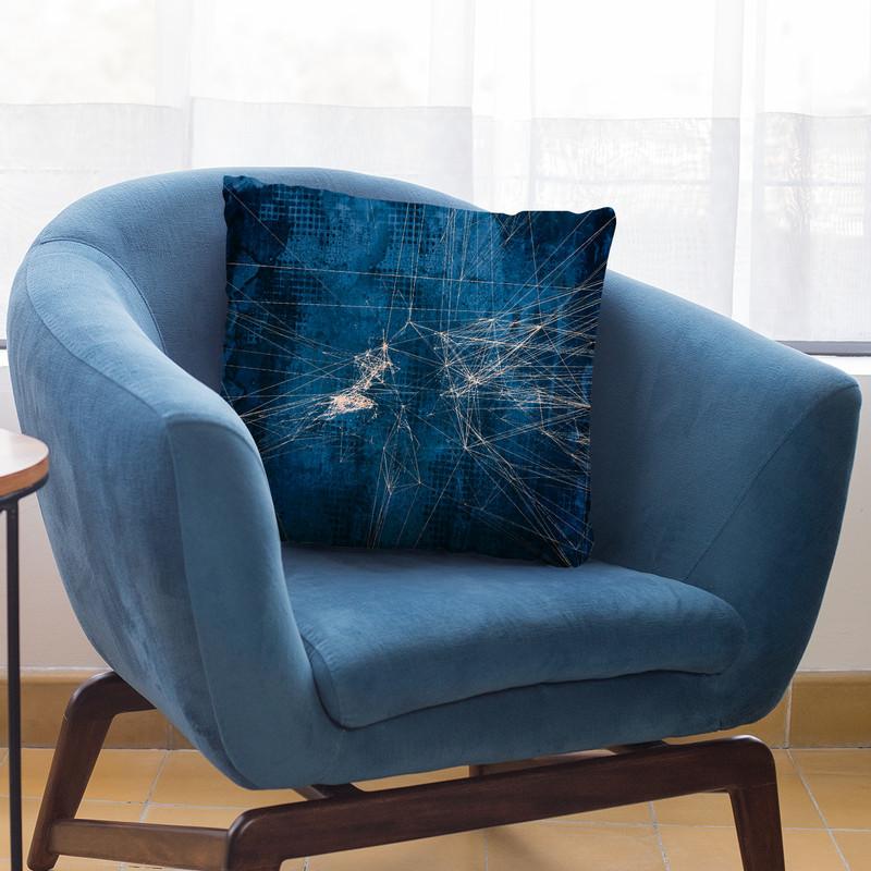 Copper Blue Throw Pillow By Andrea Haase