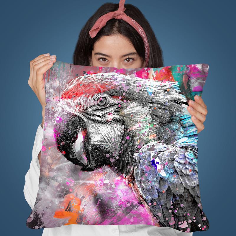 Crazy Parrot Throw Pillow By Andrea Haase